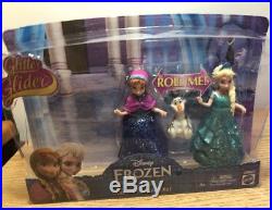 Disney Princess Glitter Glider Castle Playset MagiClip Lot 3 Dolls EUC