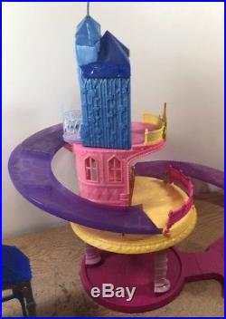 Disney Princess Glitter Glider Castle Playset MagiClip Lot 3 Dolls EUC