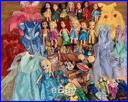 Disney Princess Huge Dress Up Lot Girls 4-6 Dresses Animator Toddler Dolls +