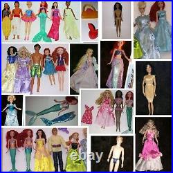 Disney Princess LOT of 30 Dolls Mulan Aladdin Cinderella Tiana Snow White Jasmin