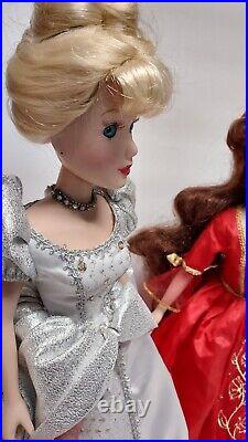 Disney Princess Lot Of 5 Porcelain Keepsake 14-16 Dolls Cinderella Belle Ariel