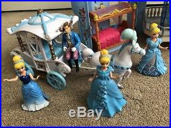 Disney Princess MAGICLIP CINDERELLA CASTLE Plus Dolls Outfits Carriage & More