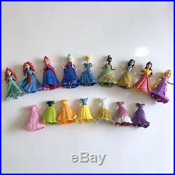 Disney Princess MagiClip Dolls & Extra Dresses Huge Lot
