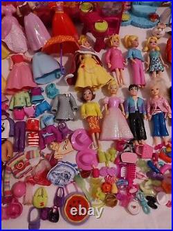 Disney Princess Magic Clip Mattel Polly Pocket Lot Figure Car Case Accessories