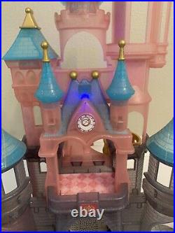 Disney Princess Magiclip Lot Dolls & Dresses Pink Castle Prince Lights Sounds