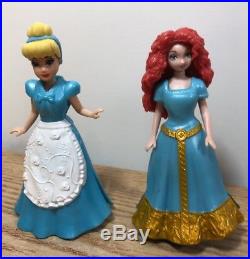 Disney Princess Magiclip Polly Pocket Dolls Lot of 11 & 3 Princes 8 Pets