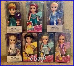 Disney Princess Petite Princess Set Of 7 Dolls New
