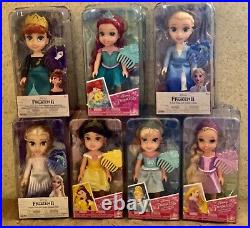 Disney Princess Petite Princess Set Of 7 Dolls New