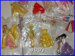 Disney Princess Polly Pocket Huge Lot Dolls Dresses Cinderella Snow White Ariel