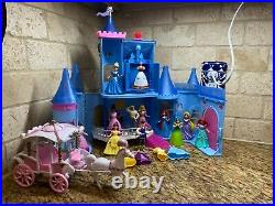 Disney Princess Polly Pocket, Magiclip, magi clip Cinderella Castle, figures
