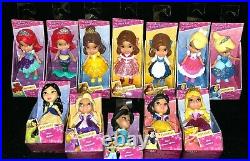 Disney Princess Posable Mini Toddler Dolls Mulan Ariel Belle Jasmine Aurora New