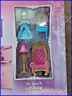 Disney Princess Royal Castle Doll Play Set Mini Cinderella Furniture Magic Clip