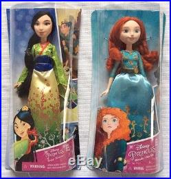 Disney Princess Royal Shimmer Doll COMPLETE Lot of 11 Ariel Belle Cinderella +