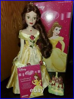Disney Princess Set of 3 Musical Castle Porcelain Dolls Cinderella, Belle, Aurora