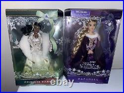 Disney Princess Tiana 2023 And Rapunzel 2022 Holiday Special Edition Dolls 11
