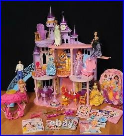Disney Princess Ultimate Dream Castle Dollhouse 3 feet tall 8 dolls Furniture