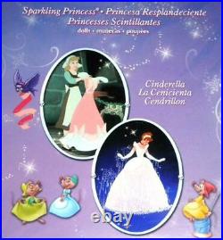 Disney Sparkling Princesses 3 Dolls 9 Fashions Belle Cinderella Aurora 12 Tiara