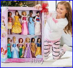 Disney Store 11 Disney Classic Princess 12 Doll Collection Gift Set Barbie size