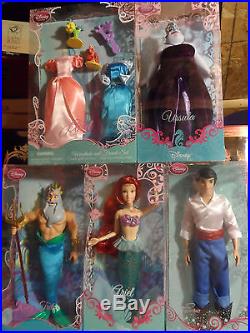 Disney Store 2010 Princess Ariel The Little Mermaid dolls Lot Set NEW