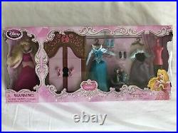 Disney Store 2013 ARIEL and SISTERS Mini Dolls + 4 Princess WARDROBE Play Sets