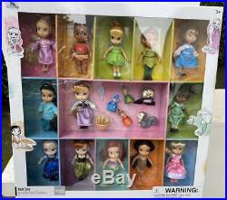 Disney Store 2018 Animators Collection 5 Mini Doll Gift Set of 13 Princess New