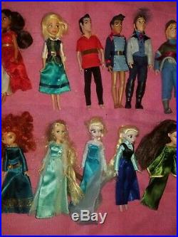 Disney Store 20 Princess Mini Wardrobe Lot 5.5Dolls Anna Ariel Jasmin MALES