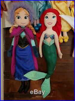 Disney Store 21 Disney Princess Plush Rag Doll Lot