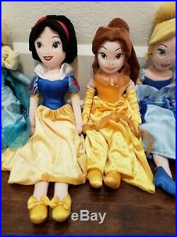 Disney Store 21 Disney Princess Plush Rag Doll Lot
