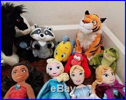 Disney Store 21 Princess Plush Doll and Friends Lot