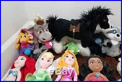 Disney Store 21 Princess Plush Doll and Friends Lot