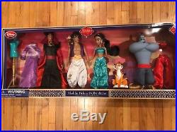 Disney Store Aladdin Deluxe Doll Gift Set Princess Jasmine Jafar Genie Rajah