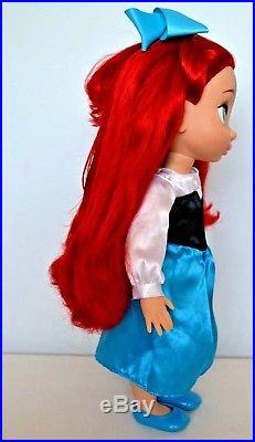 Disney Store Animator Little Mermaid Ariel Doll, in Blue Dress & Hair Bow, Gift