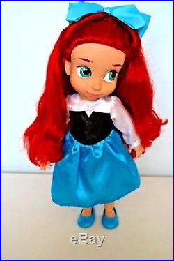Disney Store Animator Little Mermaid Ariel Doll, in Blue Dress & Hair Bow, Gift
