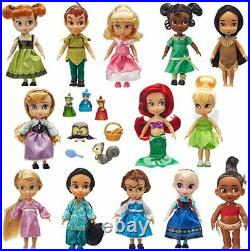 Disney Store Animators 13 Mini Doll Set Ariel Belle Elsa Snow White Cinderella