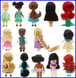 Disney Store Animators' Collection 14 Mini Doll Gift Set Princess Ariel Jasmine