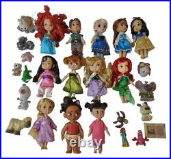 Disney Store Animators Collection Princess Mini 5 Doll Lot Of 12 & 14 miniature