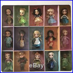 Disney Store Animators' Mini 5 Doll Gift Set 15 with Display Box Belle Ariel Elsa