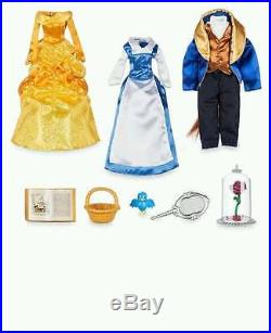 Disney Store Beauty and the Beast Deluxe Doll Gift Set Mrs Potts Chip Gaston NIB