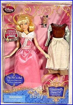 Disney Store Cinderella 11.5 Classic Singing Doll with Accessories & Gus Gus RARE