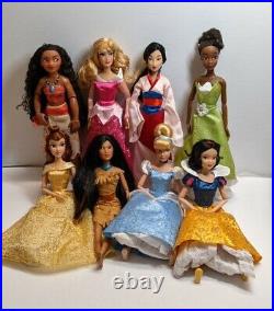 Disney Store Classic Princess Doll Lot Deluxe Set Cinderella Aurora Belle Moana