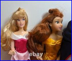 Disney Store Doll Lot Ariel Belle Beast Aurora Rapunzel Kristoff Great Condition