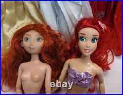Disney Store Doll Lot Ariel Cinderella Elena Merida Snow White Great Condition