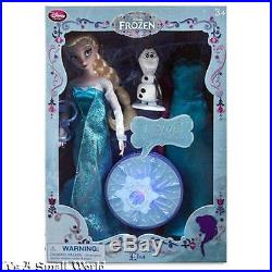 Disney Store Elsa and Anna Deluxe Singing Doll Set 11 H Accesories NIB