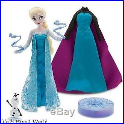 Disney Store Elsa and Anna Deluxe Singing Doll Set 11 H Accesories NIB