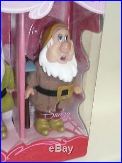 Disney Store Exclusive Snow White & The Seven 7 Dwarfs Dwarves Doll Box Set New