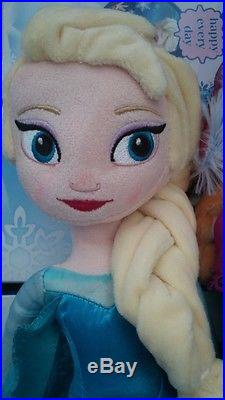 Disney Store Frozen 20 inches Elsa And Anna Plush Soft Doll BRAND NEW