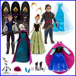 Disney Store Frozen Deluxe Doll Giftset Elsa Anna Kristoff Hans Olaf Coronation