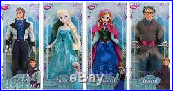 Disney Store Frozen Elsa Anna Kristoff Hans Classic 12 Doll Set Of 4 Doll Lot