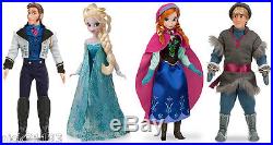 Disney Store Frozen Elsa Anna Kristoff Hans Classic 12 Doll Set Of 4 Doll Lot