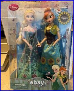 Disney Store Frozen Fever Doll Set Birthday Elsa and Anna Summer Solstice 2 Pack